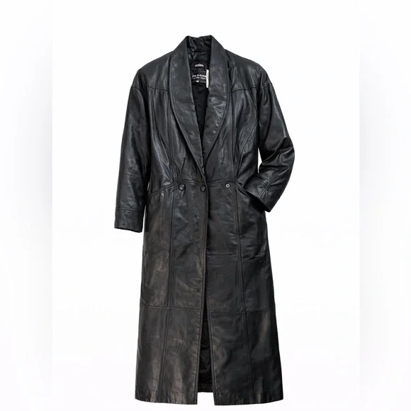 Wilsons Genuine Leather Black Thinsulate Full-Length Classic Trench Style Coat - Picture 4 of 17